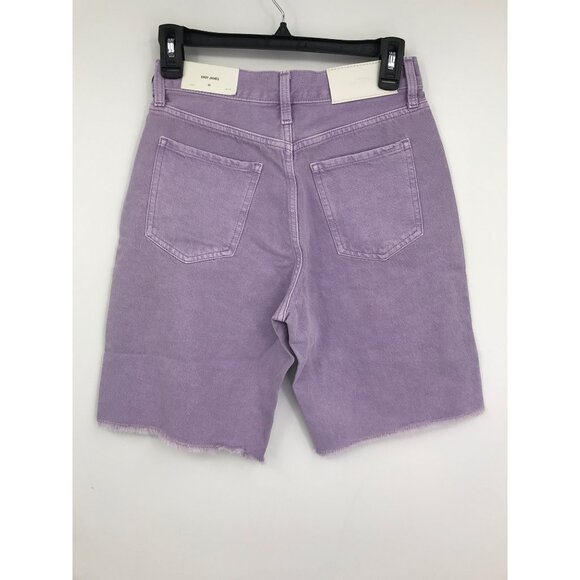 7 For All Mankind Easy James High Rise Bermuda Jean Denim Short Purple 25 NEW - Picture 4 of 7